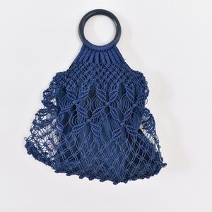 Blue Macrame Style Bag